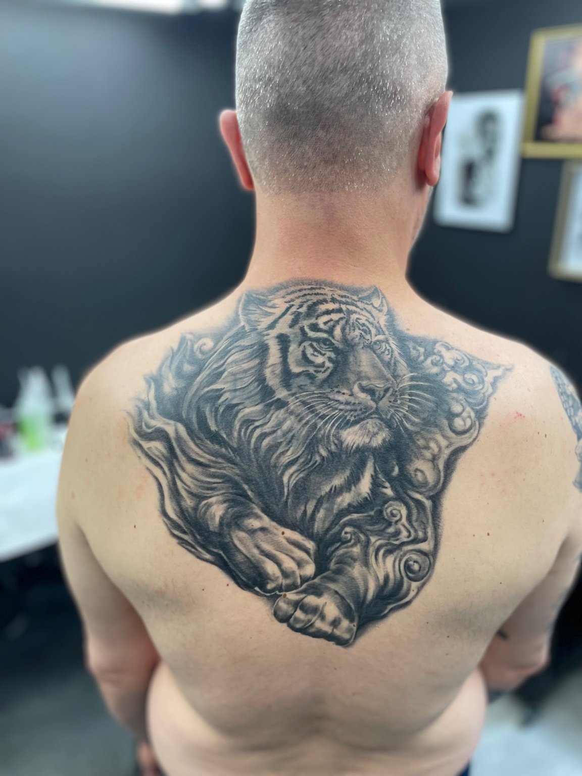 Tigre tranquille - Tatouage réaliste